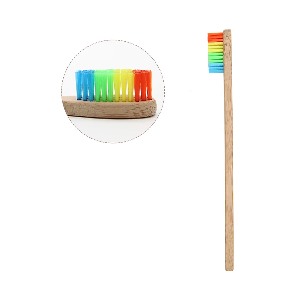 

Rainbow Bamboo Toothbrush Colorful Wooden Environment Bamboo Toothbrush Soft Bristle Tooth Brush Oral Care for Teeth Whitening