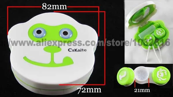 Милый дизайн с обезьянкой, коробка для контактных линз, коробка для линз, чехол для глаз Cnkaite, брендовый чехол для чистки очков, держатель для переноски, контейнер