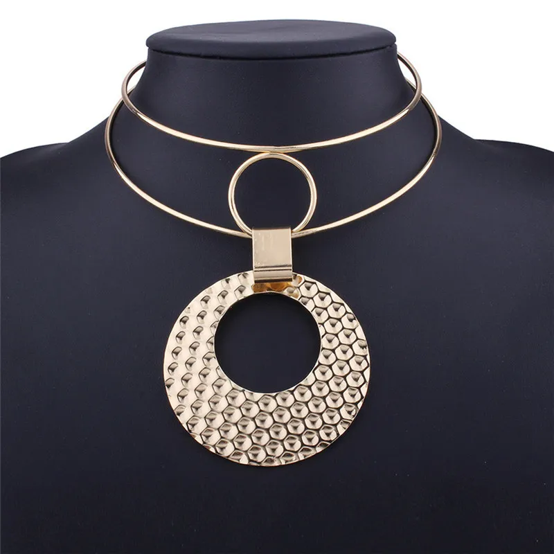 

LUFANG 2018 Fashion Gold Silver Color Bohemian Collier Statement Maxi Choker Necklace Punk Ethnic Power Necklace Women Jewelry