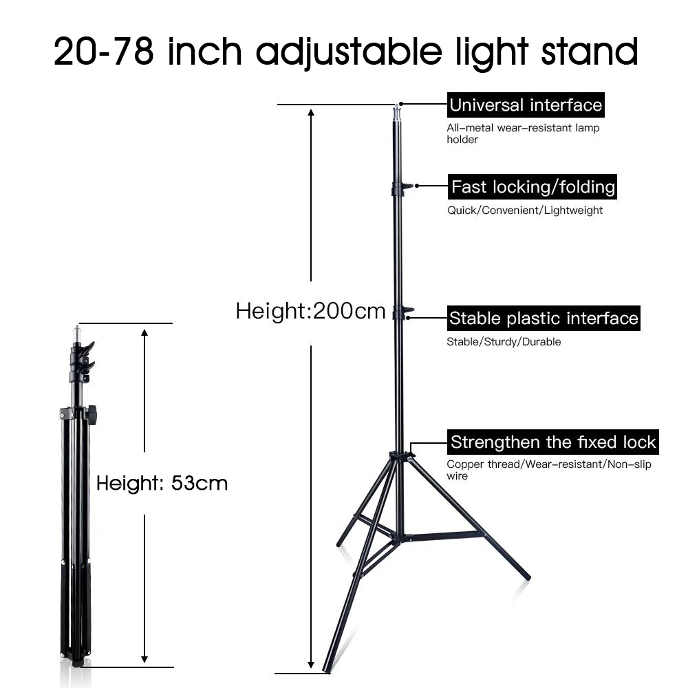  capsaver 2 in 1 Kit LED Video Light Studio Photo LED Panel Photographic Lighting with Tripod Bag Ba - 32878700798
