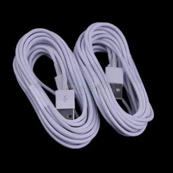 

500pcs/lot 3M 10FT usb cable Accessory Bundles for Smart mobile phone pc mp3 White Usb Cables Wire