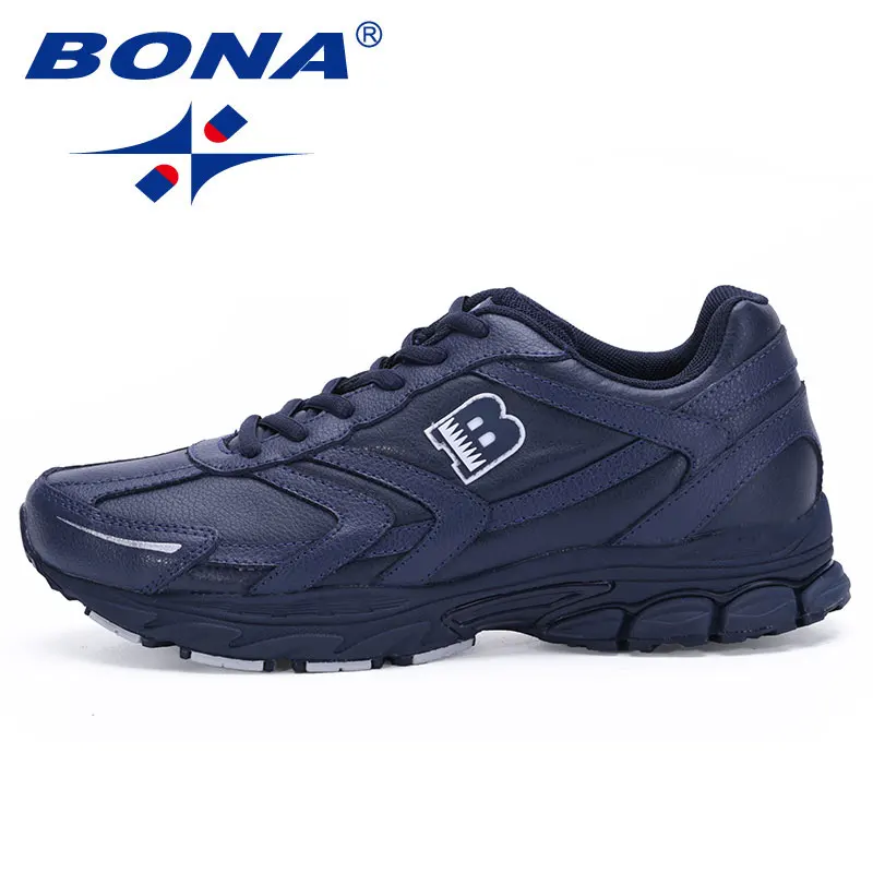Bona Новинка Классические Стильные мужские кроссовки на шнуровке Спортивная обувь Мужская Уличная бег ходьба спортивная обувь мужской для розничной торговли - Цвет: Blue