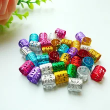 50 шт./партия бусины дредлок# розовый# красный# синий# Золотой# серебряный смешанный Регулируемый зажим для волос запонки 10 мм отверстие микрокольца, бусины