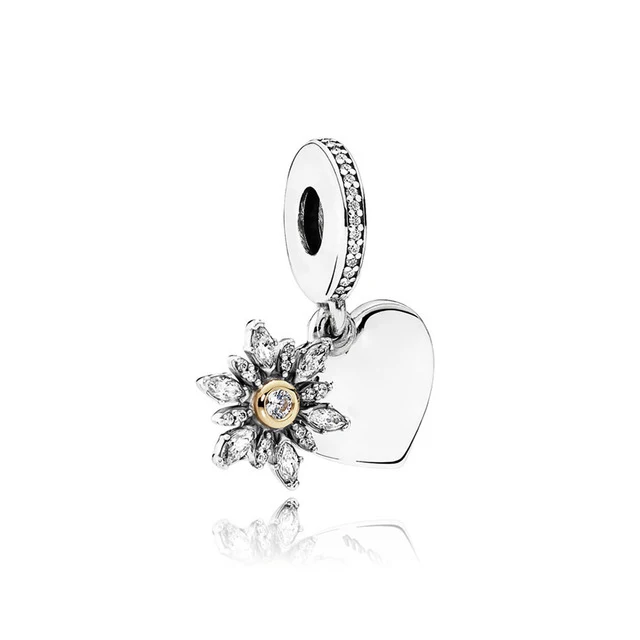 

SIENTO 100% 925 Sterling Silver 1:1 792012CZ SNOWFLAKE HEART HANGING CHARM Original Fashion Jewelry Free Shipping