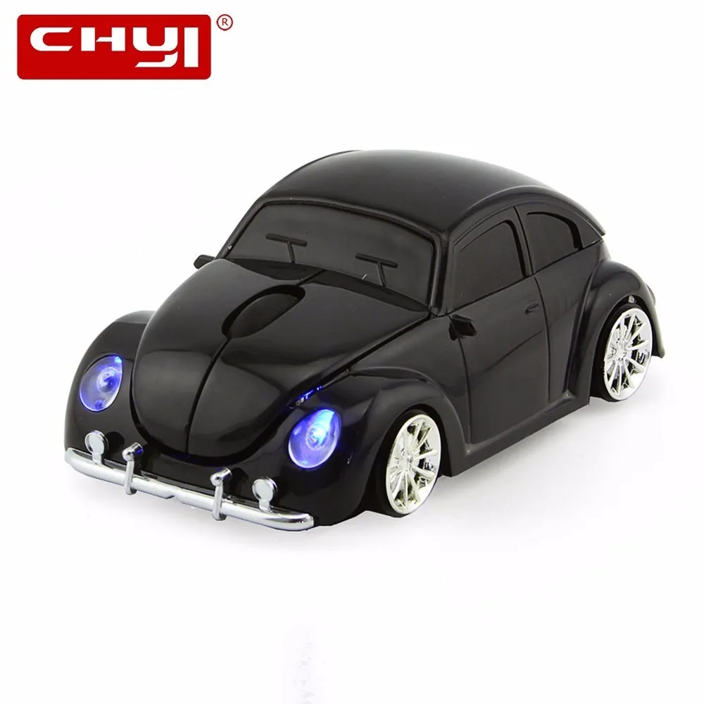 CHYI беспроводная мышь VW Beetle экономичная Автомобильная Форма 2,4 ГГц оптическая супербаг мышь с светодиодный светильник-вспышка 1600 dpi ошибка для ПК ноутбука