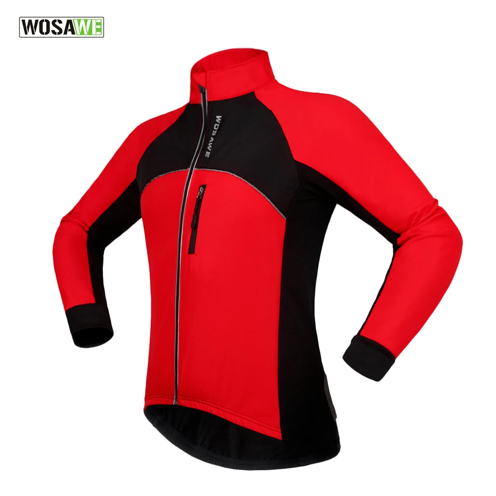 

2017 WOSAWE New Thermal Cycling Jackets Winter Warm Up Bicycle Clothing Windproof Waterproof Sports Wear MTB Bike Jersey fcfb