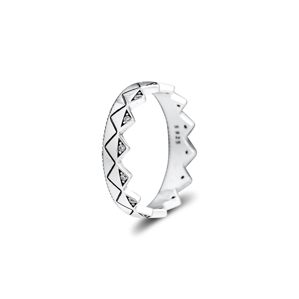 

CKK Rings Silver 925 Jewelry Exotic Crown Ring 100% 925 Sterling Silver Fashion Rings for Women Engagement Wedding Gift R208