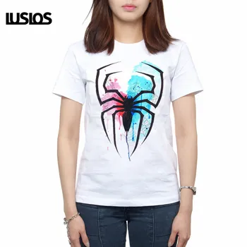 

LUS LOS Fashion Cool Women Funny tshirt spider Customized Printed T-Shirt Femmal tshirt