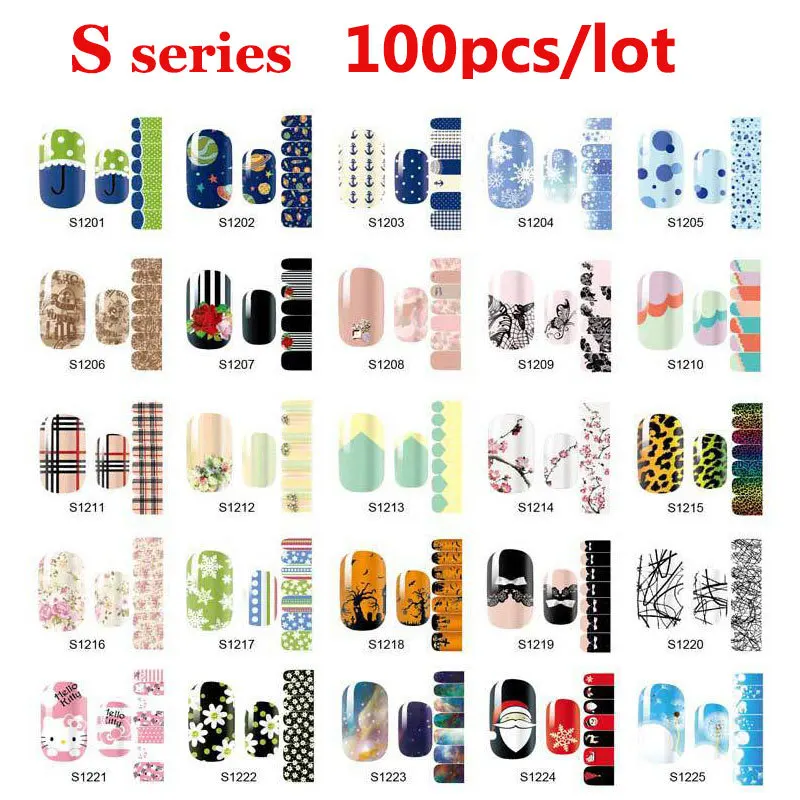 

100pcs Smooth Nail Art Beauty Sticker Patch Polish Foils Wraps Decals Decoration DIY Nail Styling Tools Wholesale