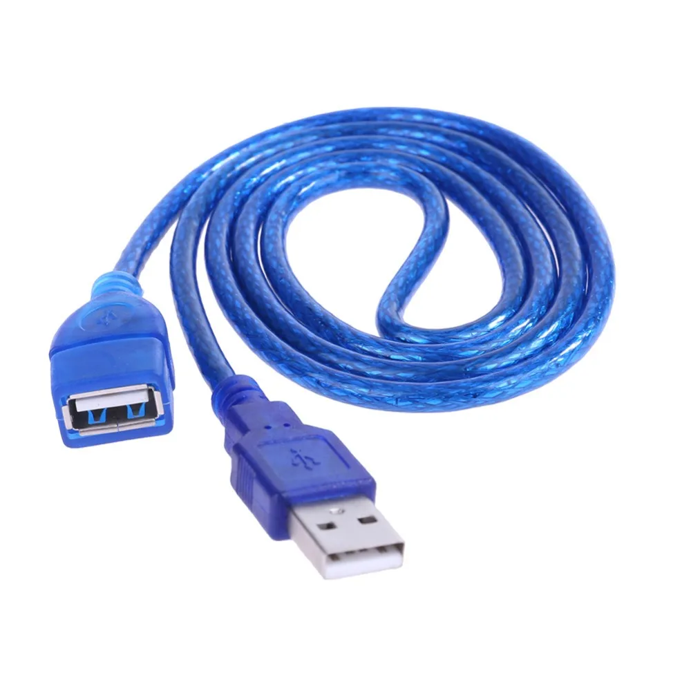 Синий 1 M USB расширитель расширение кабель, USB2.0 штекерным USB2.0 женский провод USB данных Выдвижная кабель