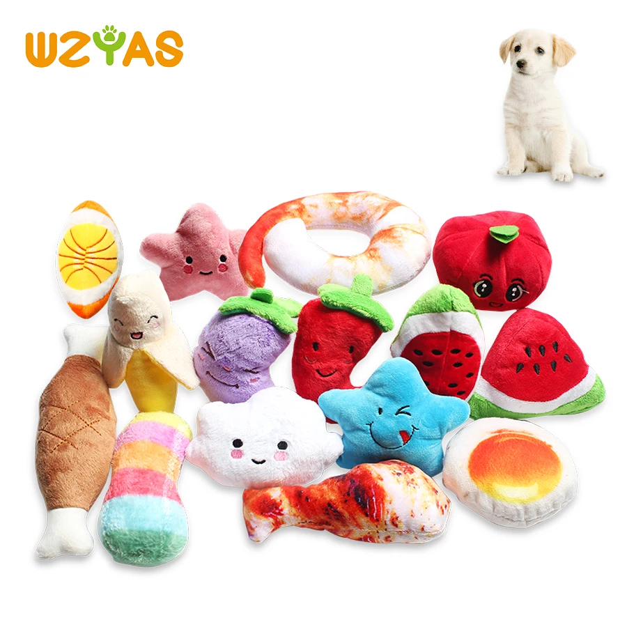 

Dog Toy Fleece Squeak Simulation Drumstick Egg Shrimp Vegetable Bb Sound Plush Dog Toy Pet Play Chew Toys Soft Toy For Cats Pets