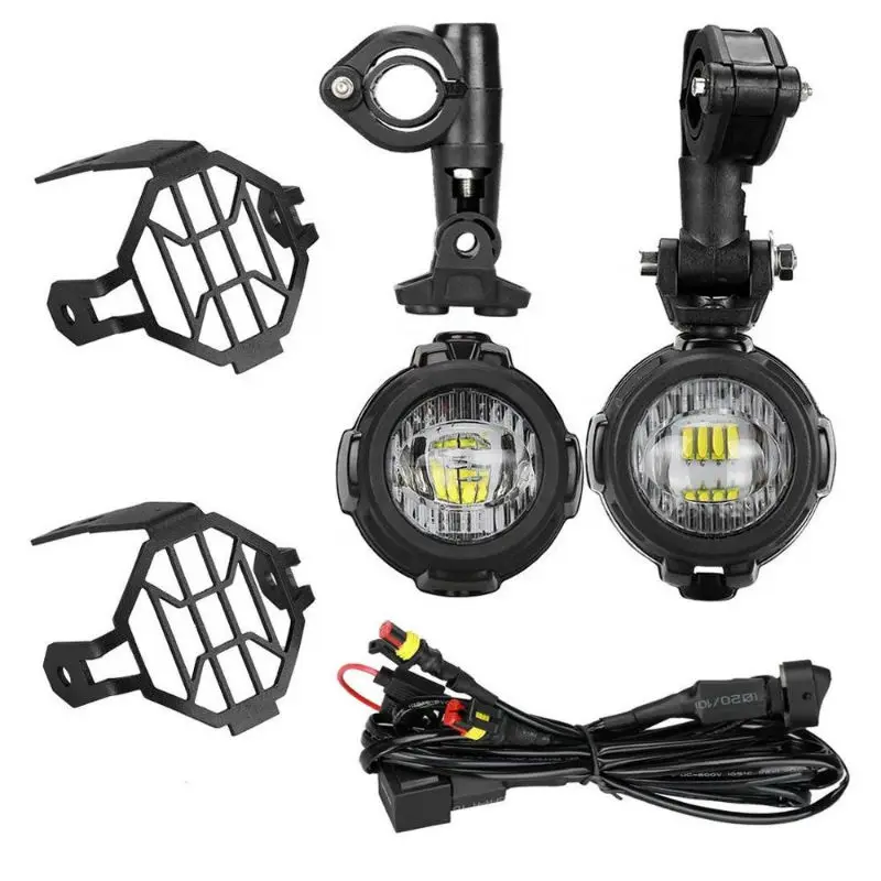  40W Universal Motorcycle LED Auxiliary Light with Protect Guard Bumper LED Driving Fog Passing Lamp - 32962537978