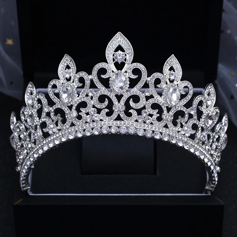 

Sparkling Princess Wedding Tiaras Crowns Crystal Silver Hair Crown for Women Hair Jewelry Bridal Hair Accessories Hairbands