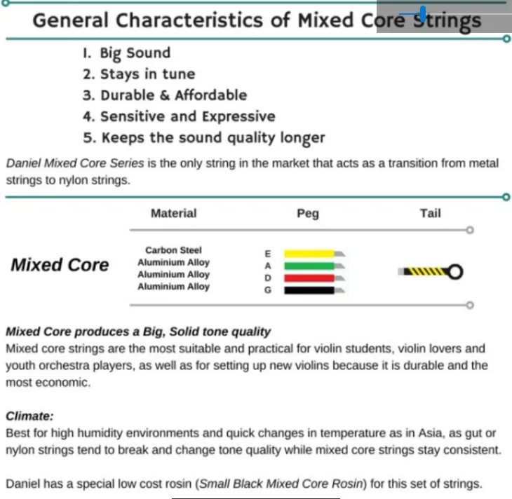 Скрипки струны 4/4 набор ручной работы от danel скрипки смешанные ядра включают E, A, D, G
