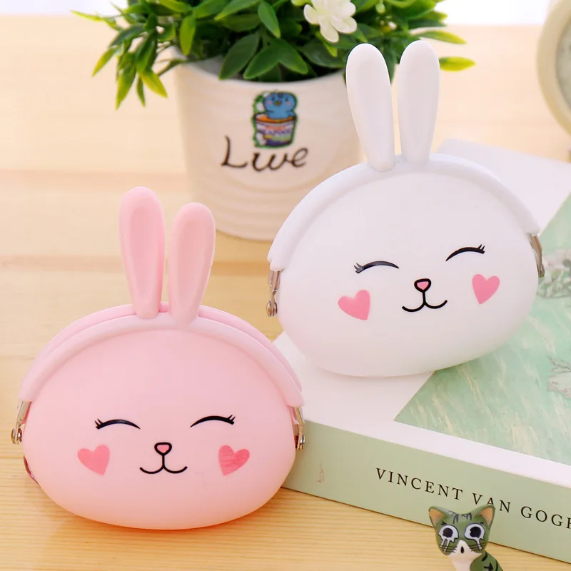 Wanita Kunci Dompet Kartun Kelinci Hewan Permen Berwarna Gadis