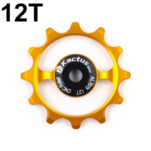 11 speed ceramic carbon fiber bicycle rear derailleur guide bike wheel pulleys Bearing Jockey pulley wheel set bicycle parts - Цвет: 12T GOLD