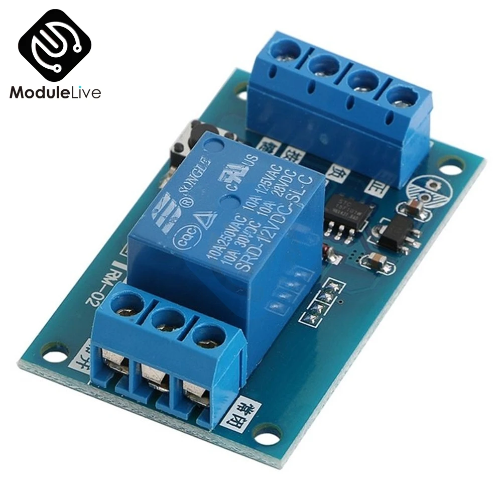 

DC 12V Relay Module Car Bond Bistable Modification Switch Start Stop 828 Promotion Board Self-Locking New