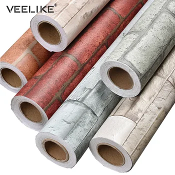

5M/10M Vintage PVC Vinyl Waterproof Wall Stickers Brick Stone Self Adhesive Wallpaper Rolls Living Room TV Background Home Decor