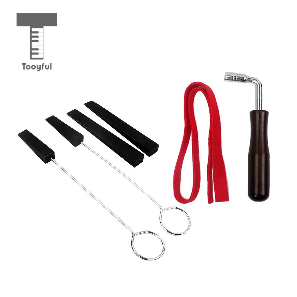 Tooyful Professional 1 Set Piano Tuning Kits Tuning Hammer Temperament Strip Rubber Mute for Pianist Beginner Piano DIY Parts