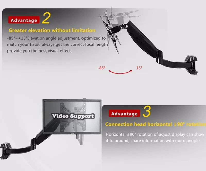 Полный кронштейн дисплея движения настраиваемый компьютер выдвижной держатель монитора вращения ТВ настенное крепление lcd Монитор Кронштейн для ТВ arm