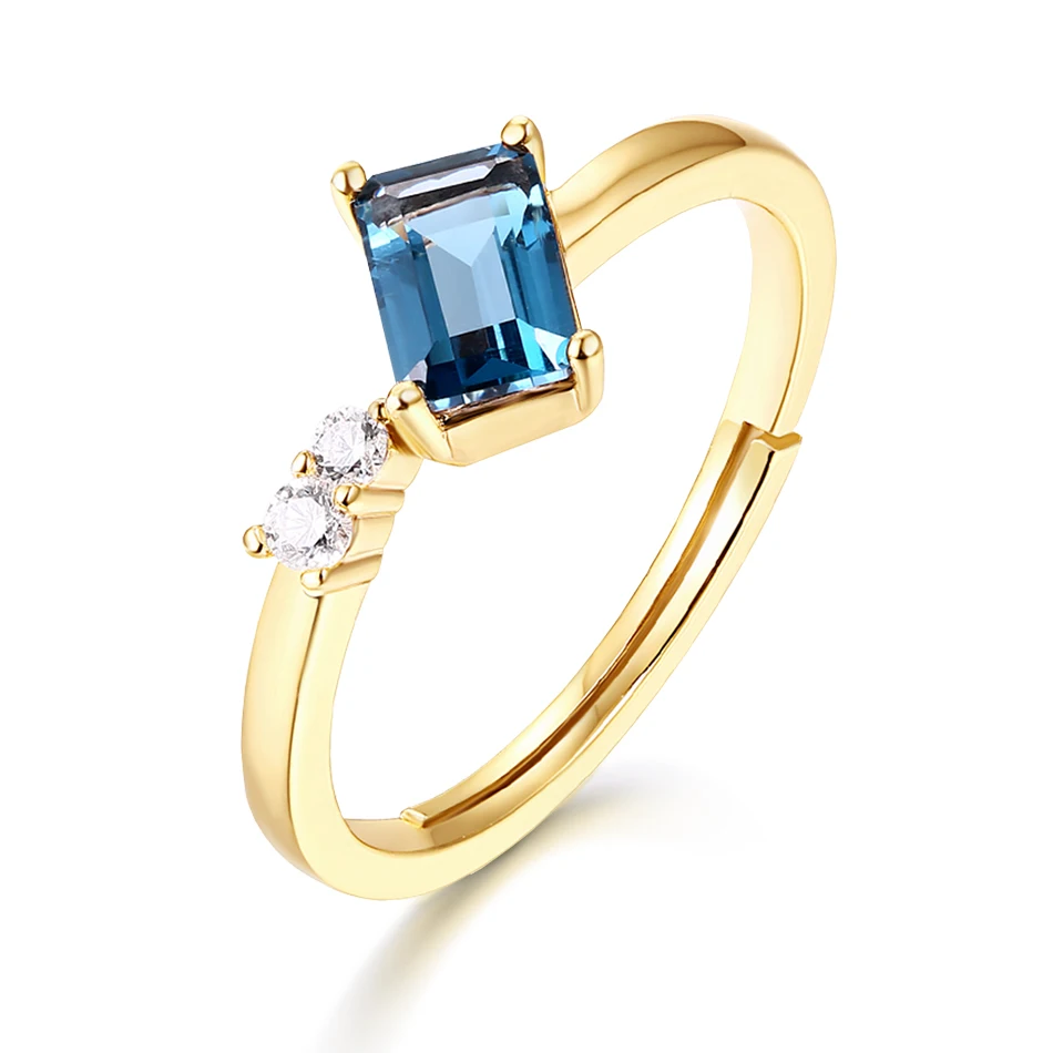 ALLNOEL цельное серебряное 925 пробы кольцо с драгоценным камнем для женщин классическое с натуральным синим кристаллом топаз Агат гранат хорошее ювелирное изделие