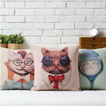 Милый мультфильм мода мультфильм кошка льняная Подушка Мультфильм Подушка, домашний Декор диванные подушки
