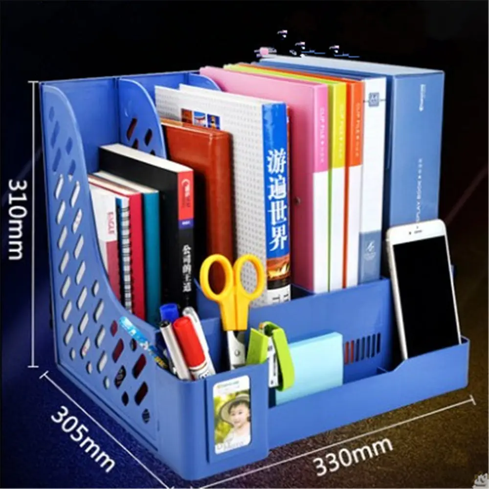 4 Layers File Tray File Document Holders Desk Set Book Holder Bookend