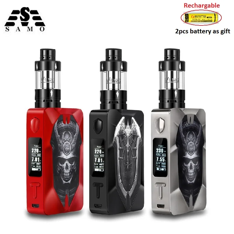 

Box mod kit 230W OLED Screen with 3ml rta tank Electronic Cigarette Smoking Vape Kit with detachable battery vaporizer hookah