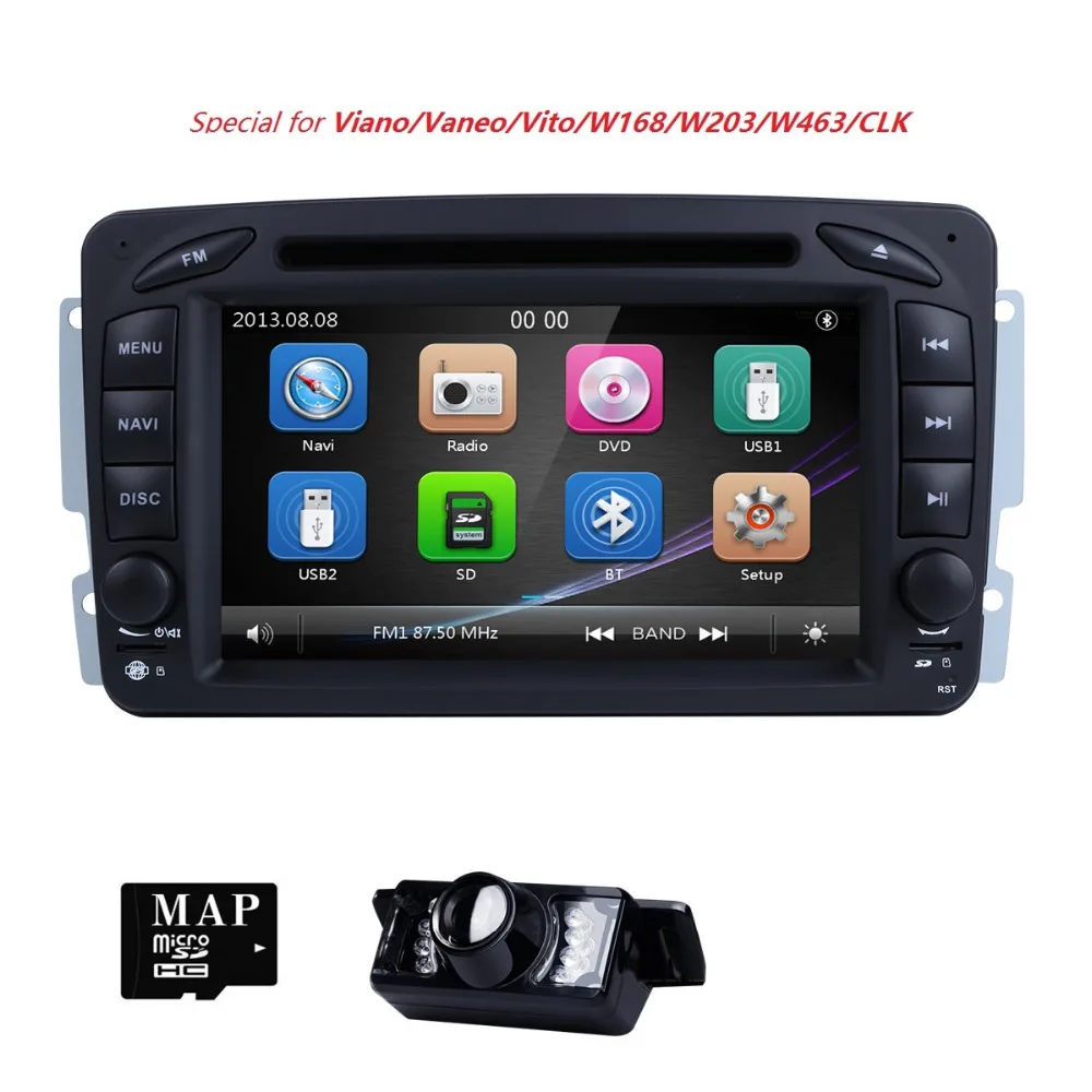 

AutoRadio 2 Din Car DVD Player Multimedia For Mercedes Benz vito w639 CLK C-209 W203 W168 ML W163 W463 viano Vaneo1998-2006Audio