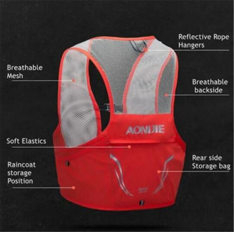 AONIJIE 2.5L Running Vest Lightweight Backpack Breathable Cycling Marathon Harness Water Bladder Hiking Camping Running