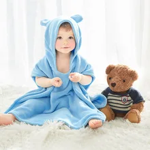 Новое Модное детское однотонное полотенце для ванной с капюшоном для ванной