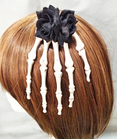 Antique-Steampunk-Jewelry-Skeleton-Hand-Hair-Clips-Rose-Flower-Goth-Hair-Accessories-Crystal-Hairpins-Handmade (1)