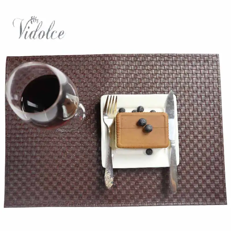 

4PCS Leather Placemats for Dining Table Washable Waterproof Placemats Kitchen Table Place Mats