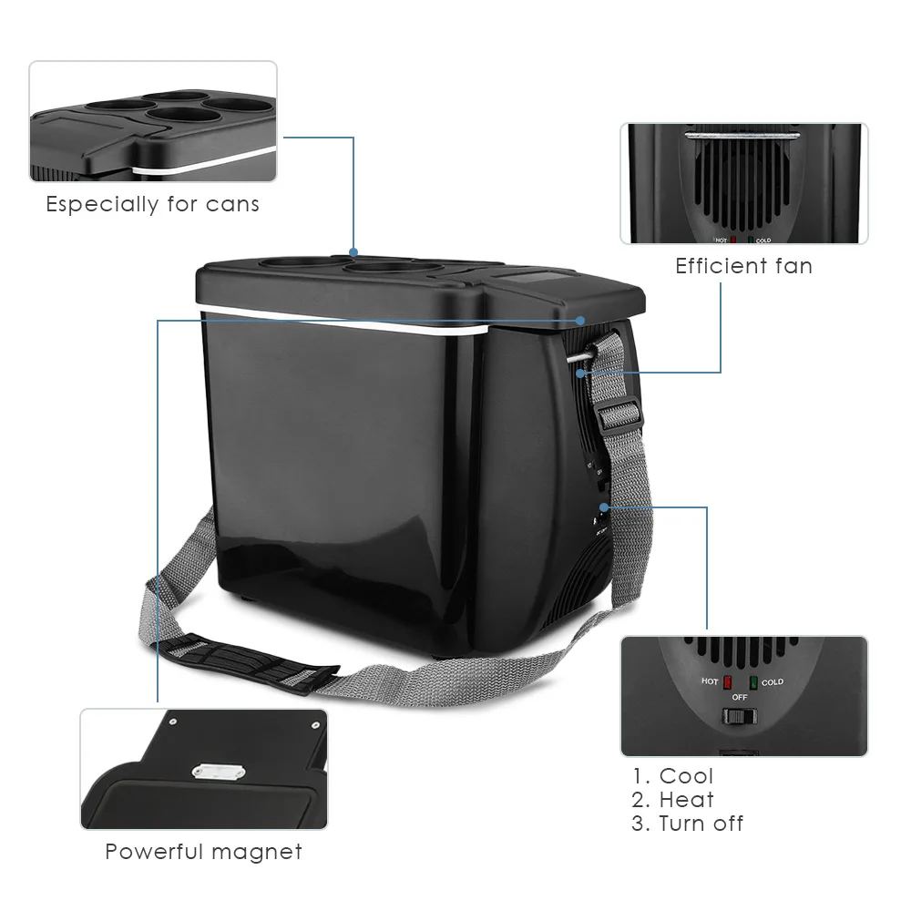 12V 45W 6L Car Geladeira 2 In 1 Free-standing Less Noise Carro Refrigerator Warmer Mini Fridge for Cars Coche Home Camping
