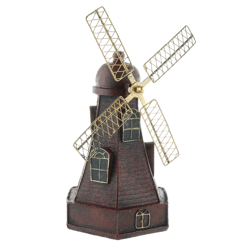 European Vintage Holland Windmill Resin Piggy Bank Home Cafe Pub Bar Decoration Ornaments Craft Gifts