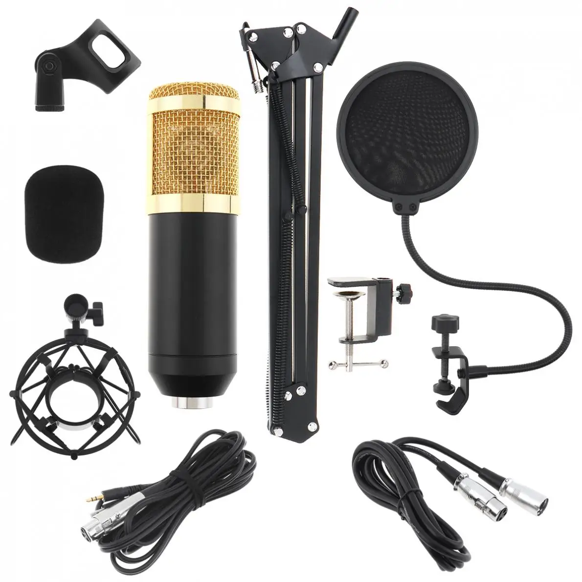 Profissional com Suporte Braço e Filtro Estúdio com Fio Pop para Computador Microfones Karaoke Microfone Condensador - Live bm 800 - Image 2