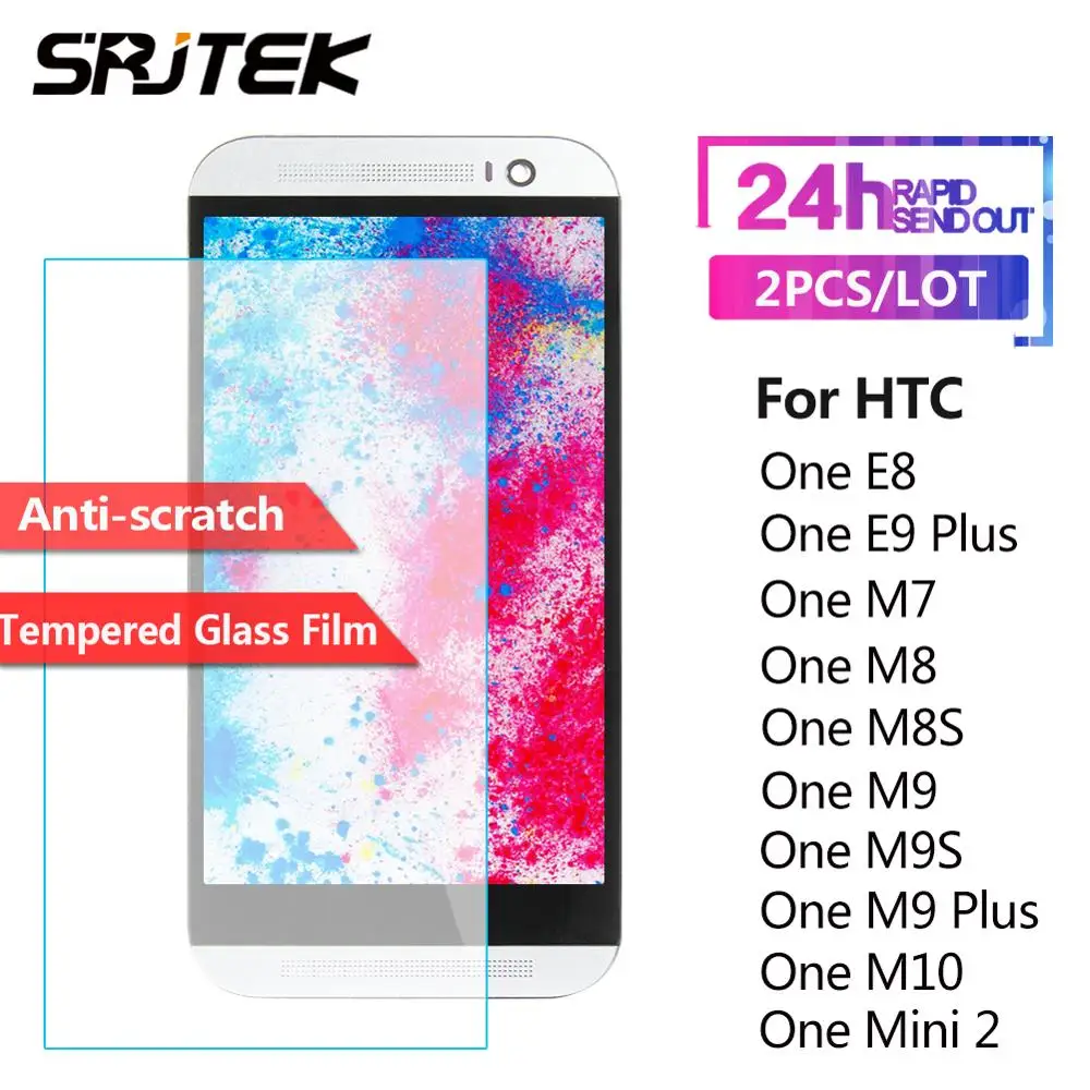 2 шт./лот Srjtek закаленная Защитная стеклянная пленка для экрана HTC One Mini M8 831c M7 M9E M9 Plus