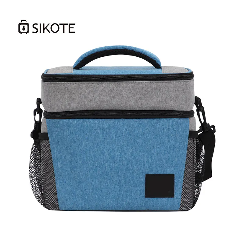 

SIKOTE High Capacity Cloth Lunch Bags Two layer Waterproof Picnic Bag for Women Men Tote Pack Food Keep Cooler Warm Storage Bags