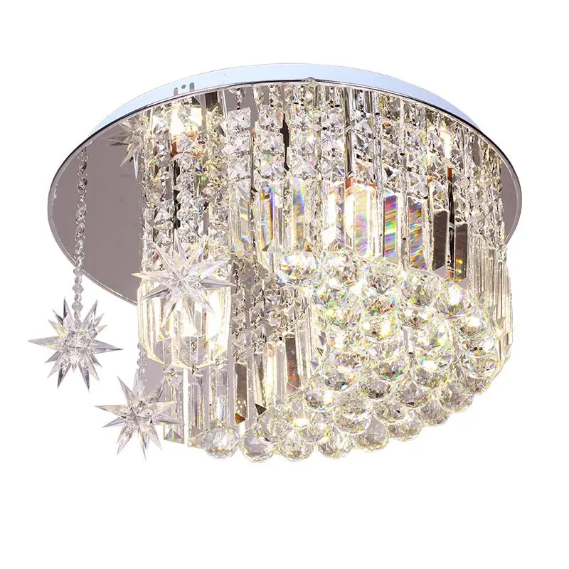 18" Free Shipping Stars Crystals Hanging Ceiling Light Stainless Steel