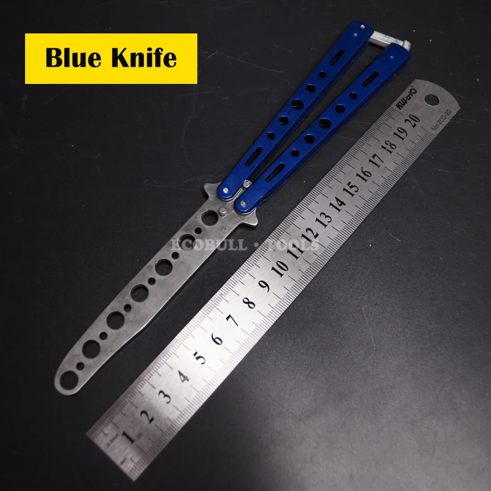 Us 491 34 Offpegasi Stainless Steel Folding Butterfly Knife Balisong Style Knife Comb Stunning Cs Go Practice Training Tool In Knives From Tools