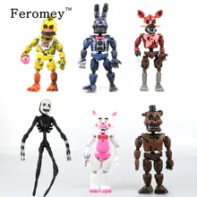6/12PCS a Set Five Nights At Freddy's Action Figure Toys FNAF Chica Bonnie Foxy Freddy Fazbear Bear Anime Figures Freddy Toys freddy fazebear chica foxy full face latex mask costume toys five nights at freddy fnaf halloween horror mask brinqudoes l2079