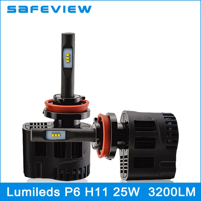 

SAFEVIEW Headlamp LED H11 50W 6400LM/set for Luxeon ZES Chip 6000K car led headlight