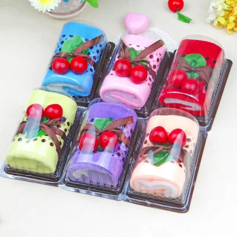 

Cute Hand Towel Facecloth Roll Cake Shape Washcloth Wedding Favor Gift 20cm*20cm