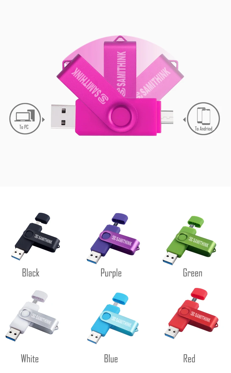 SAMITHINK USB флеш-накопитель 64 Гб OTG USB 3,0 флеш-накопитель высокоскоростной USB флеш-накопитель с логотипом на заказ USB флеш-накопитель 64 ГБ 16 ГБ 8 ГБ