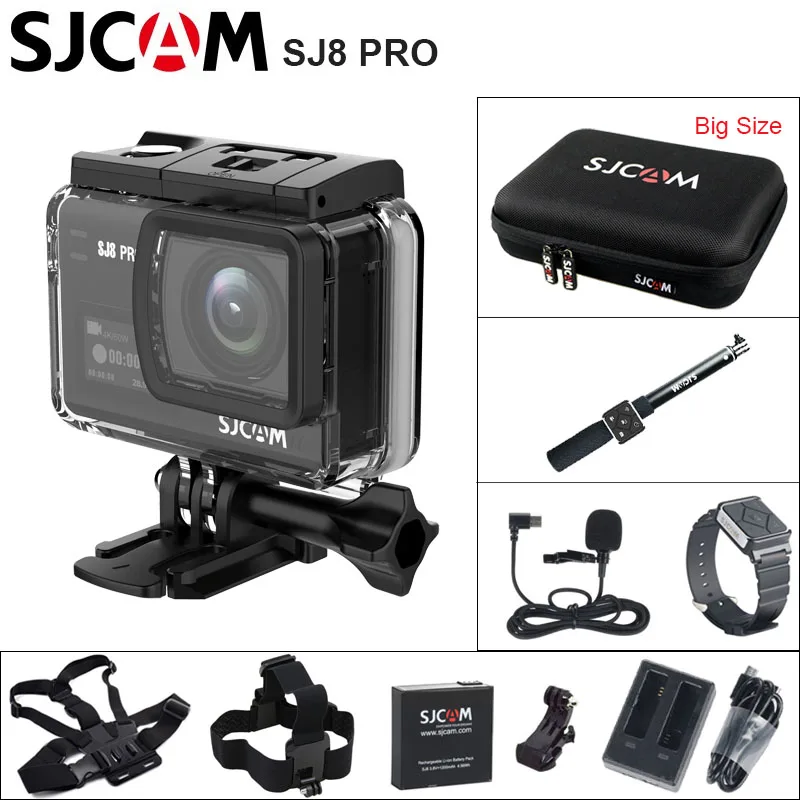 Экшн-камера SJCAM SJ8 PRO 4K WiFi Sport DV Ambarella H2 4 K/60FPS 30m Водонепроницаемая Спортивная камера SJ 2,33 ips с сенсорным экраном