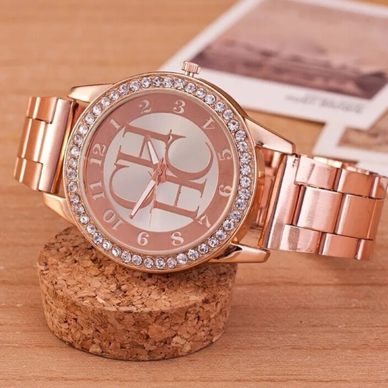 

New Reloj Mujer Casual Fashion Quartz Watch Women Crystal Dress Watches stainless steel Womens Wristwatch Wholesale Hot Sale