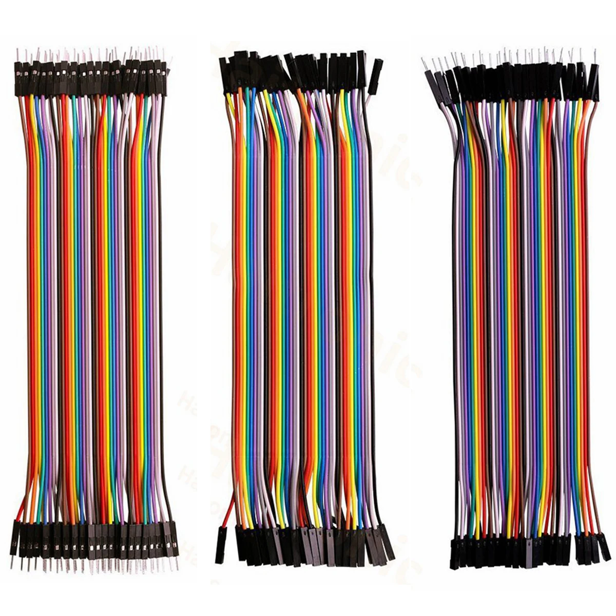 

2pcs/set 20cm 40Pin Breadboard Jumper Wires Multicolored Ribbon Cables Kit Female To Female