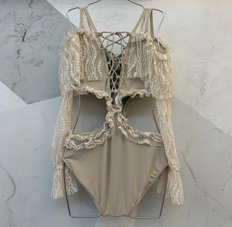 

Sexy Off The Shoulder Ruffle One Piece Swimsuit 2019 New Swimwear Women Swimsuit Deep-V Bathing Suits Beach Wear Swim Suit