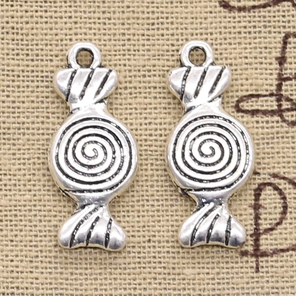 

10pcs Charms candy sweety 12x26mm Antique Silver Bronze Plated Pendants Making DIY Handmade Tibetan Silver Bronze Jewelry