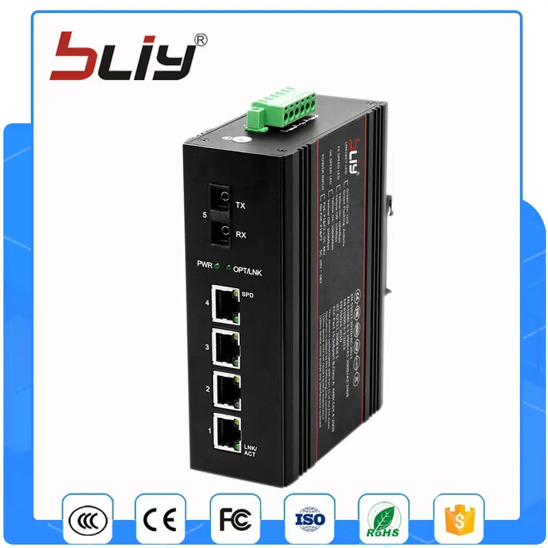 

1FX4TX factory direct sell dual fiber 4 port network ethernet switch